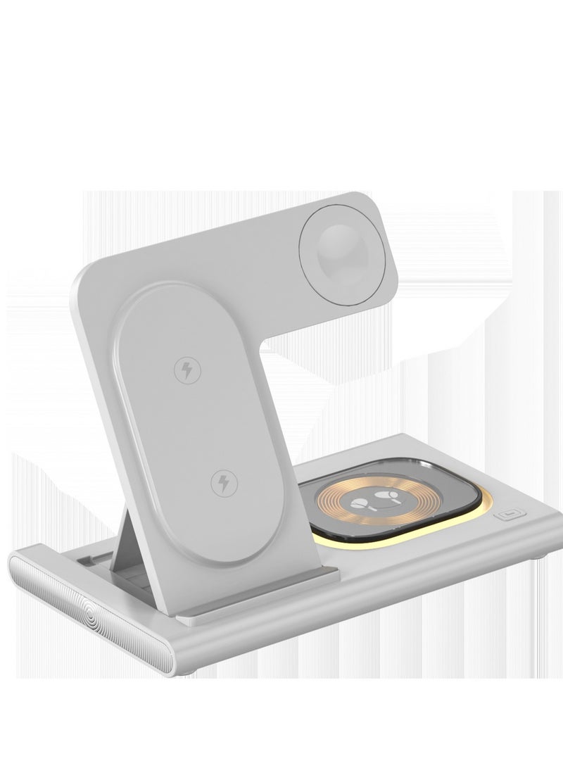 Three in one wireless charger supports fast charging and multifunctional wireless charging (white universal version) - Image 2