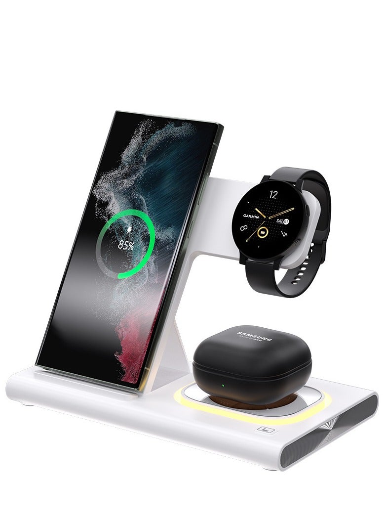 Three in one wireless charger supports fast charging and multifunctional wireless charging (white universal version) - Image 3