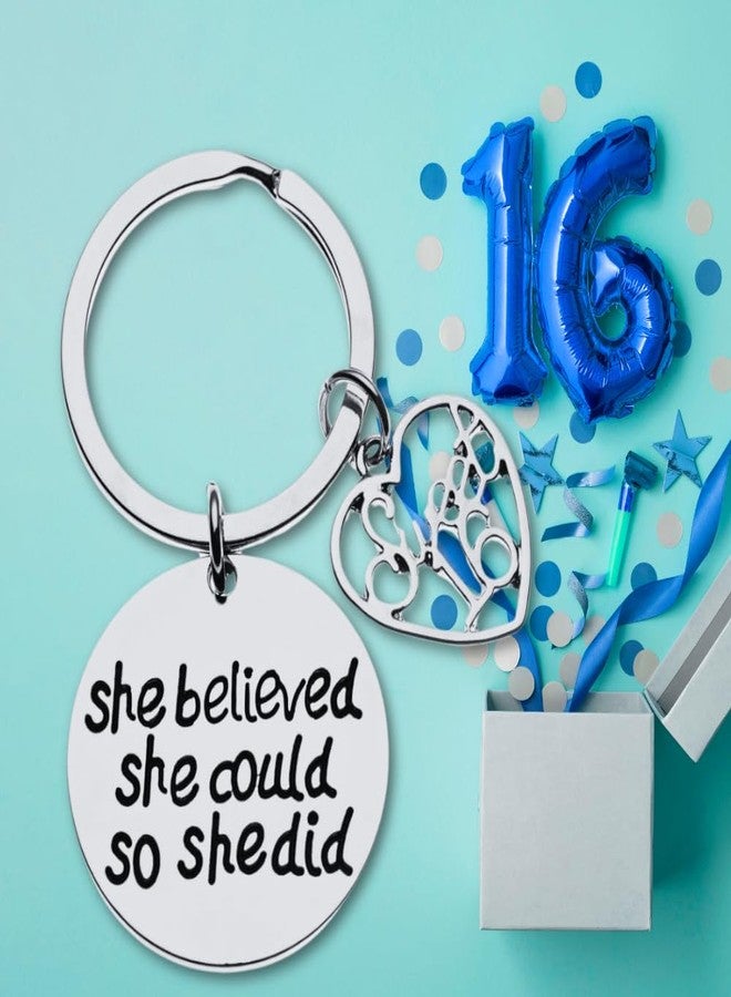 إنفينيتي كوليكشن سلسلة مفاتيح ساحرة تحمل عبارة "آمنت بقدرتها ففعلت" بمناسبة عيد ميلاد الفتاة السادس عشر، هدية مجوهرات مميزة لعيد ميلادها السادس عشر. - Image 5