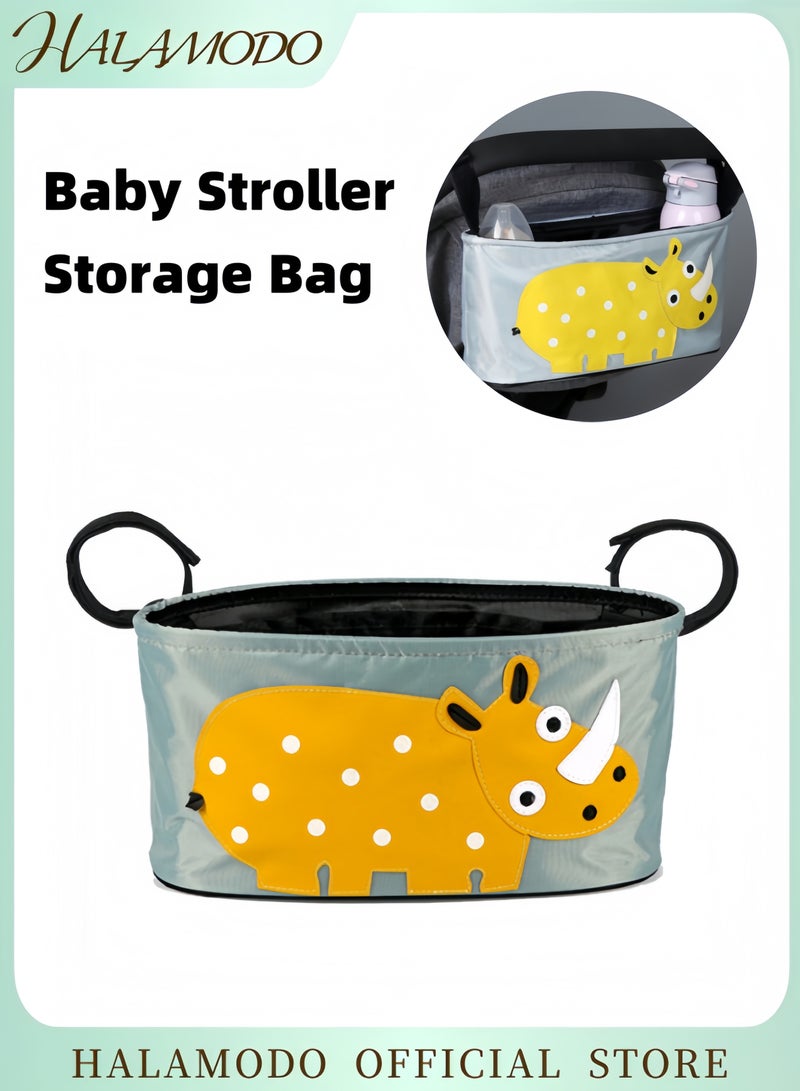Halamodo Lightweight Stylish Cartoon Pattern Baby Stroller Storage Bag Fits Most Strollers with Cup Holder and Phone Pocket Durable Easy to Clean - Image 1