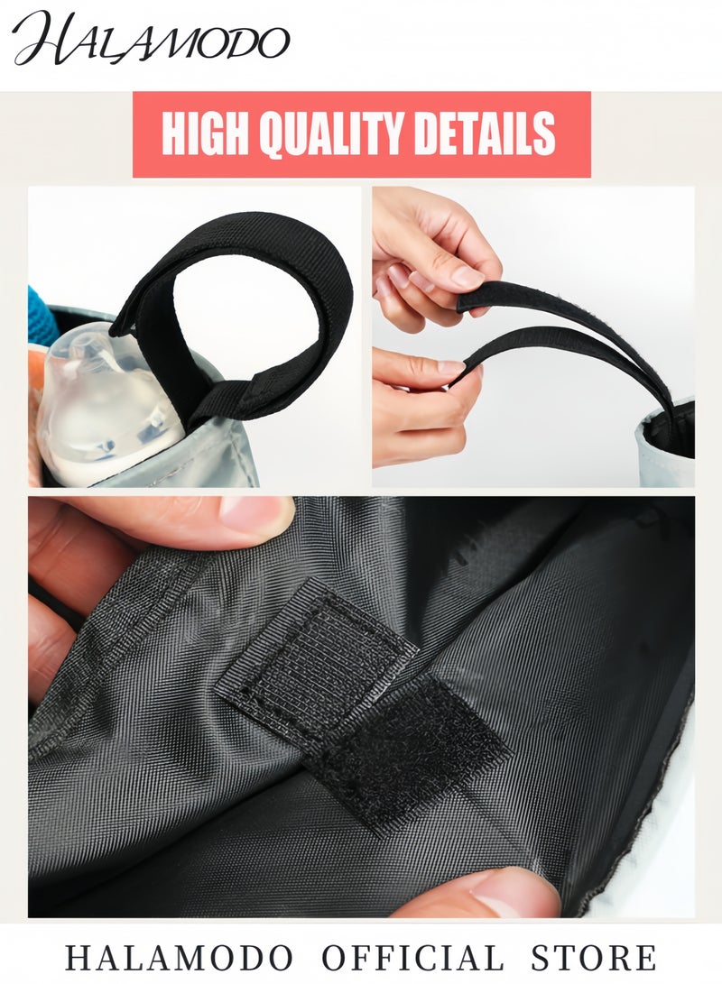 Halamodo Lightweight Stylish Cartoon Pattern Baby Stroller Storage Bag Fits Most Strollers with Cup Holder and Phone Pocket Durable Easy to Clean - Image 5