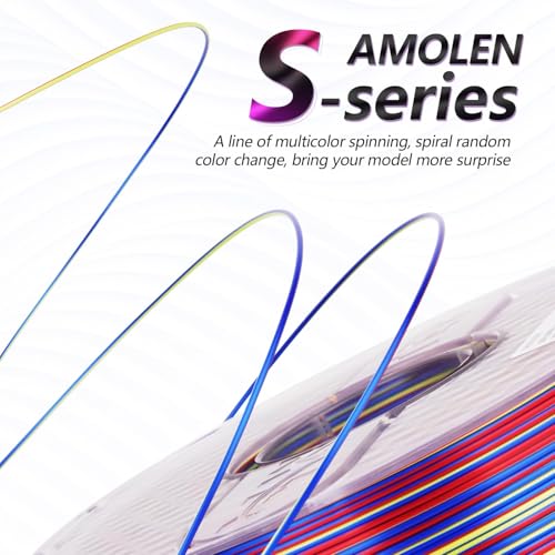 AMOLEN خيوط طباعة ثلاثية الأبعاد من AMOLEN، خيوط PLA متعددة الألوان اللامعة 1.75 مم، خيوط طباعة ثلاثية الأبعاد بتغيير لون سريع لمعظم طابعات FDM ثلاثية الأبعاد، أزرق أحمر أصفر أخضر - Image 2
