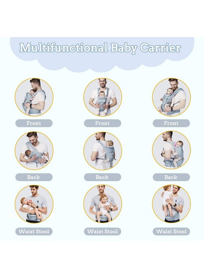 FRUITEAM 6In1 Baby Carrier With Waist Stoolhip Seat For Breastfeeding One Size Fits All Adapt To Newborn Infant & Toddler (Blue) - Image 3