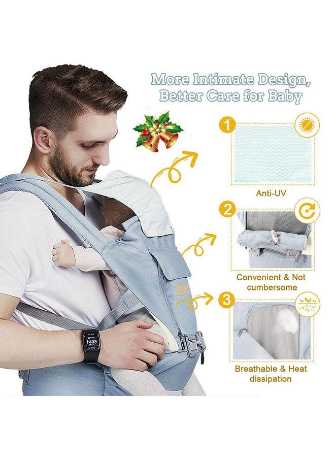 FRUITEAM 6In1 Baby Carrier With Waist Stoolhip Seat For Breastfeeding One Size Fits All Adapt To Newborn Infant & Toddler (Blue) - Image 4