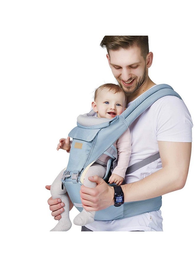 FRUITEAM 6In1 Baby Carrier With Waist Stoolhip Seat For Breastfeeding One Size Fits All Adapt To Newborn Infant & Toddler (Blue) - Image 2