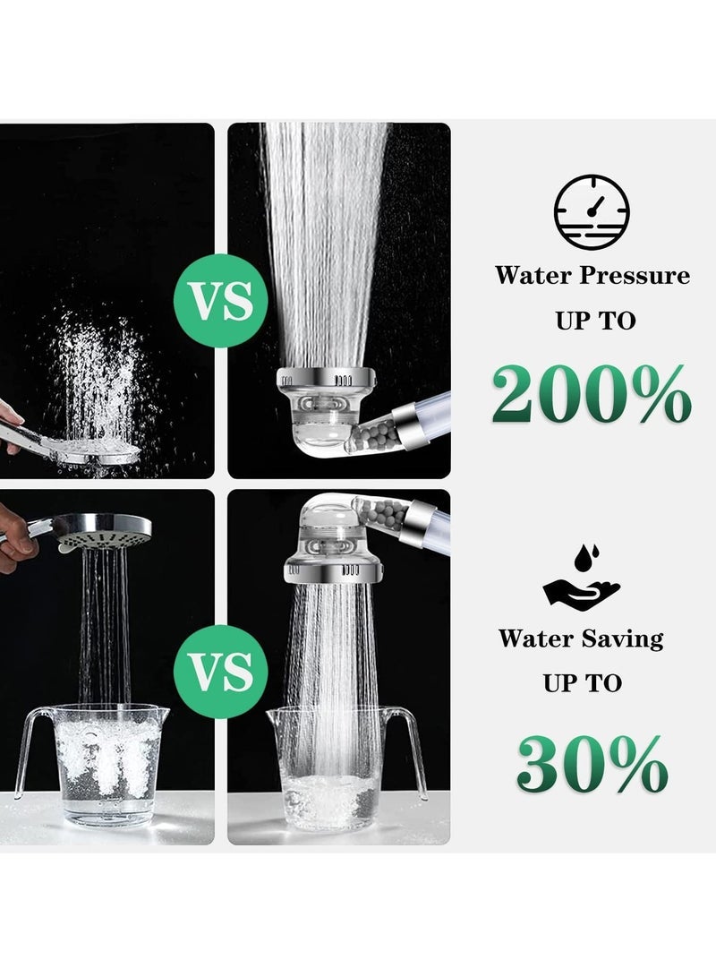 Captaintech Ionic Shower Head 3 Modes High Pressure Handheld Showerhead Water Saving Filtered Shower Head with PP Cotton Filter and Extra Filter Stones Easy Install - Image 3