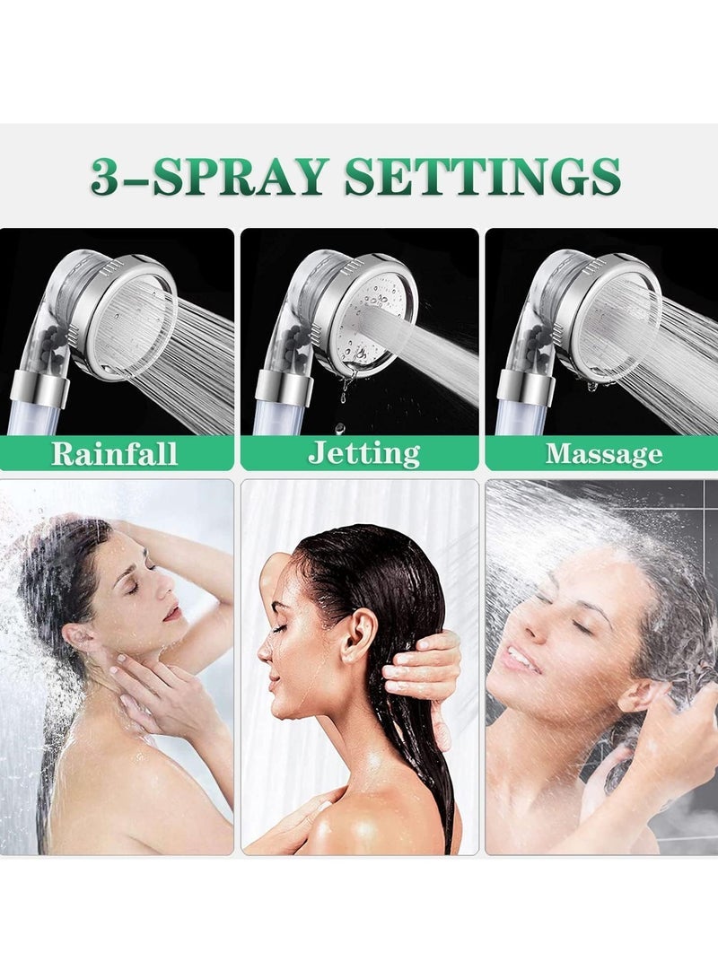 Captaintech Ionic Shower Head 3 Modes High Pressure Handheld Showerhead Water Saving Filtered Shower Head with PP Cotton Filter and Extra Filter Stones Easy Install - Image 4