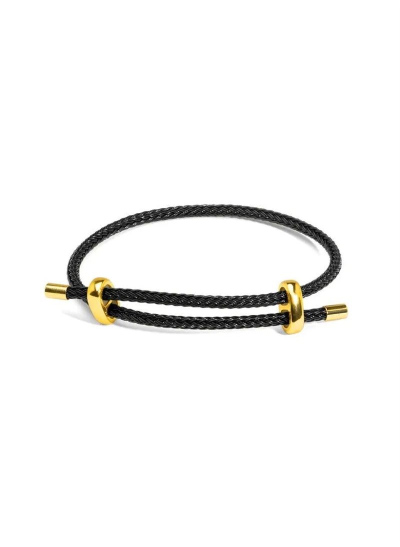 Urban Jewel Fabric Bracelet- Gold Plated (charm base) - Image 1