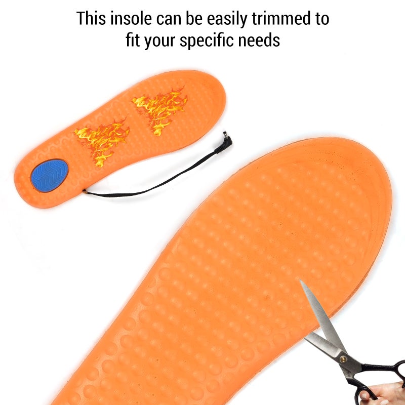 USB Rechargeable Electric Heated Shoe Insoles Heating Shoe Inserts Foot Warmer - Image 3