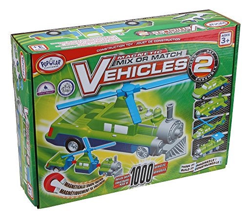 Popular Playthings ألعاب بوبولار بلايثينجز المغناطيسية لمزج وتطابق المركبات 2 مجموعة لعب، 12 قطعة - Image 2