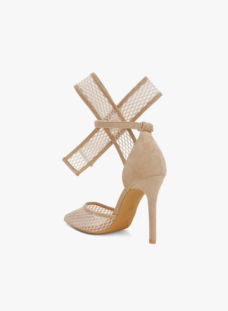 London Rag Beige Big Bow Detail Stiletto Sandals in Beige for Women | Best Price UAE
