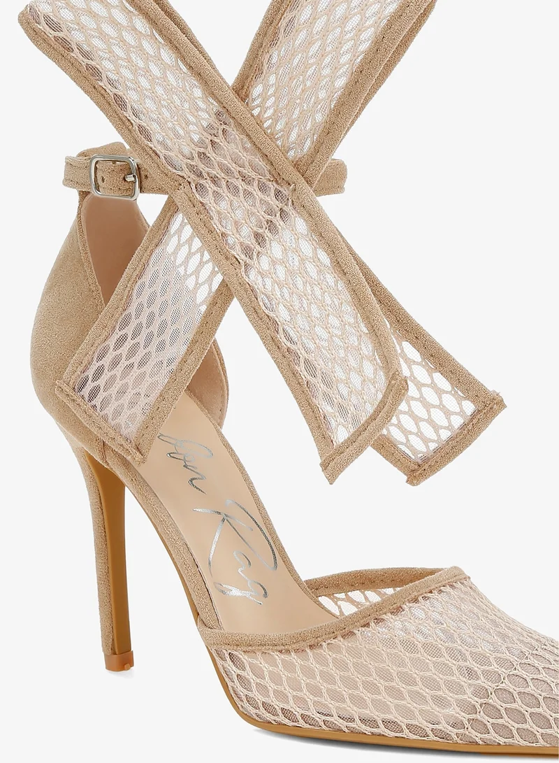 London Rag Beige Big Bow Detail Stiletto Sandals in Beige for Women | Best Price UAE