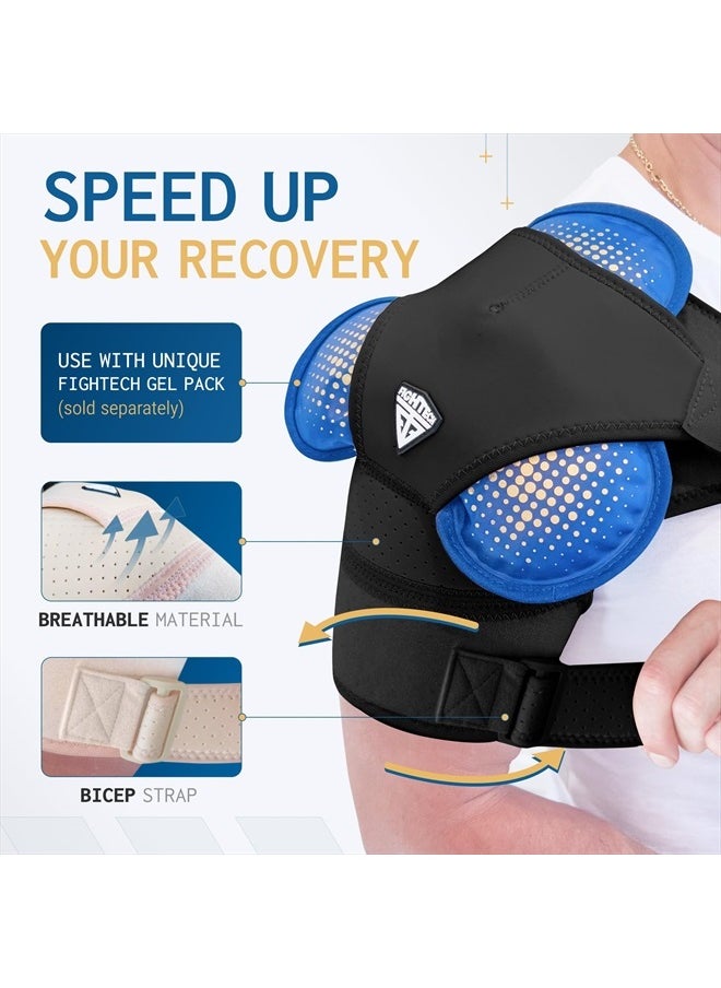 FIGHTECH - Shoulder Brace for Torn Rotator Cuff for Men and Women - 4 Sizes - Support & Pain Relief (Black, Large/X-Large) - Image 1