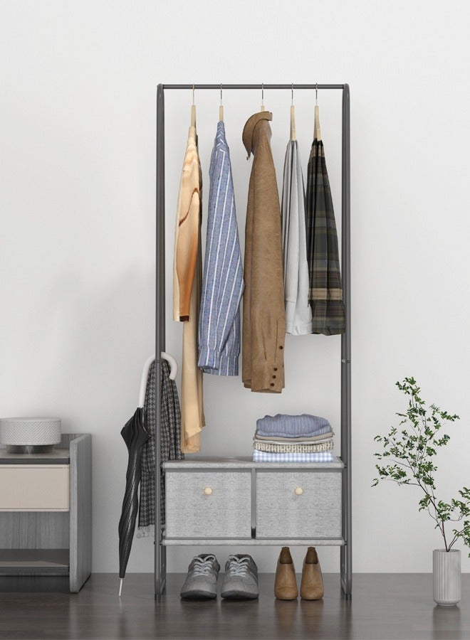 fashionhome Multifunction Metal Clothes Rack with Non-Woven Fabric Drawers Storage Rack for Home and Office 0.64 x 0.4 x 1.7 Meter - Image 1