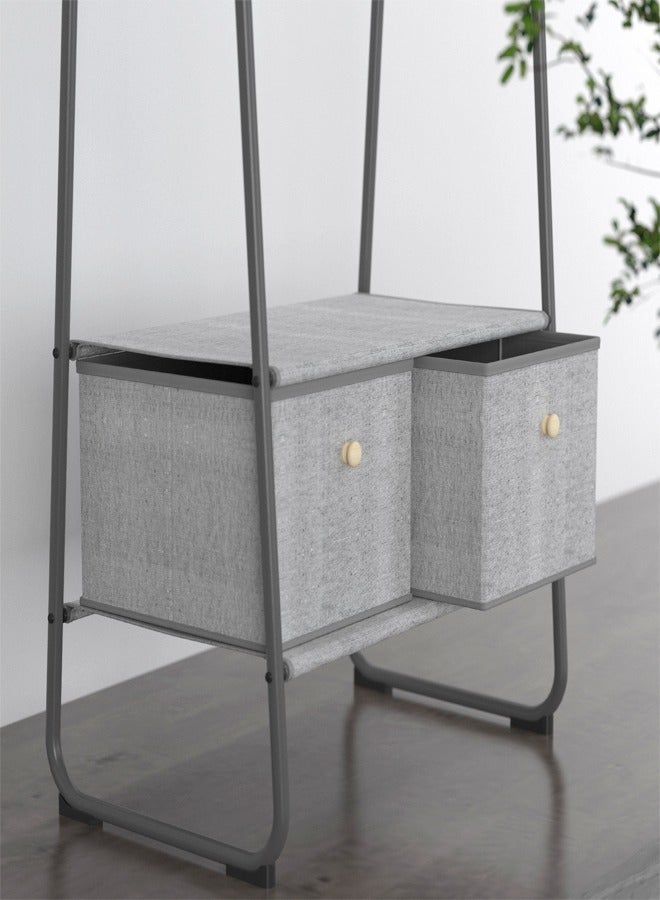fashionhome Multifunction Metal Clothes Rack with Non-Woven Fabric Drawers Storage Rack for Home and Office 0.64 x 0.4 x 1.7 Meter - Image 5