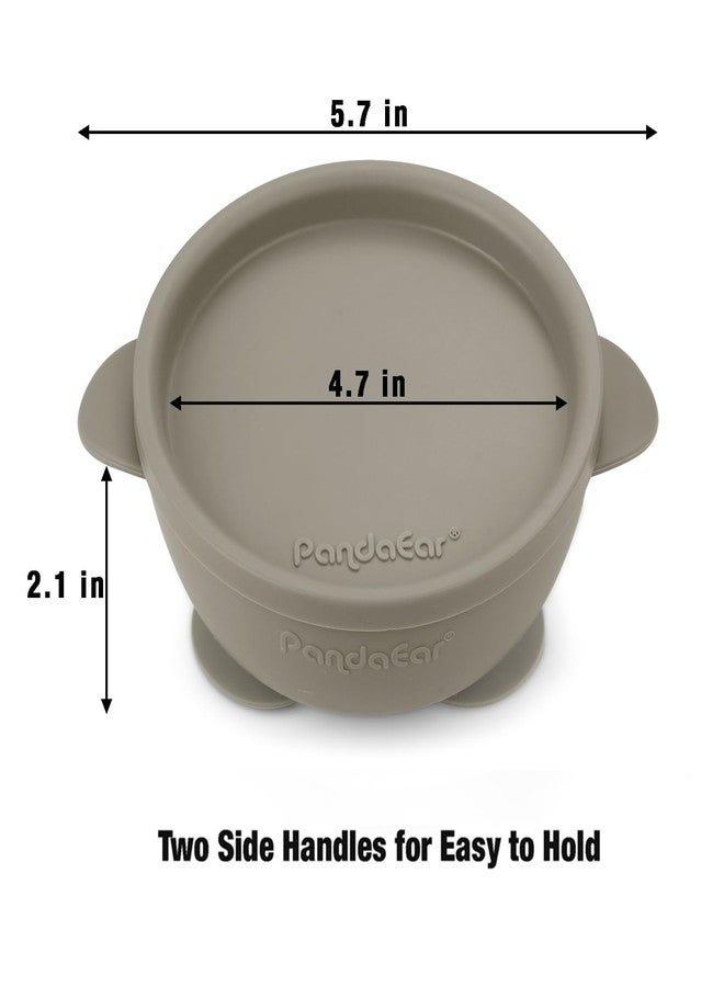 PandaEar 3 Pack Baby Bowls with Suction, Silicone Toddler Bowls with Lids, No Spill Suction Bowls for Baby Infant First Stage, Baby Food Feeding Bowl Set, Blue/Brown/Red - Image 3