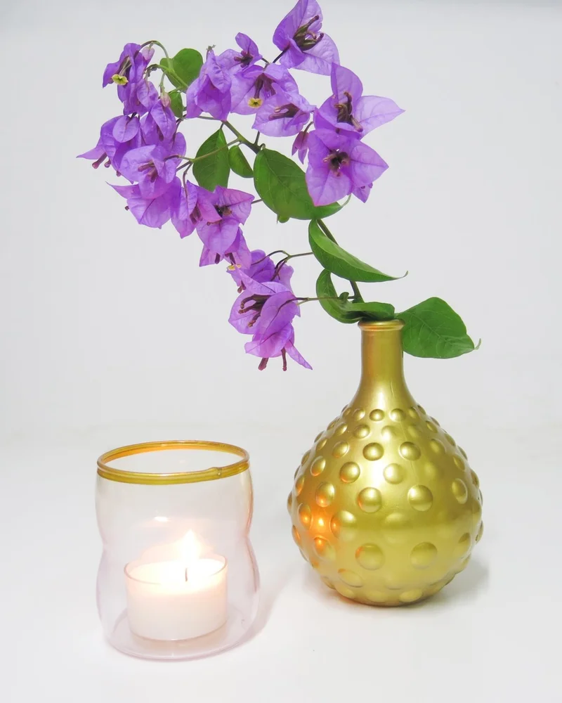 ميسي Gold Bubble Glass Vase (15 Cm)