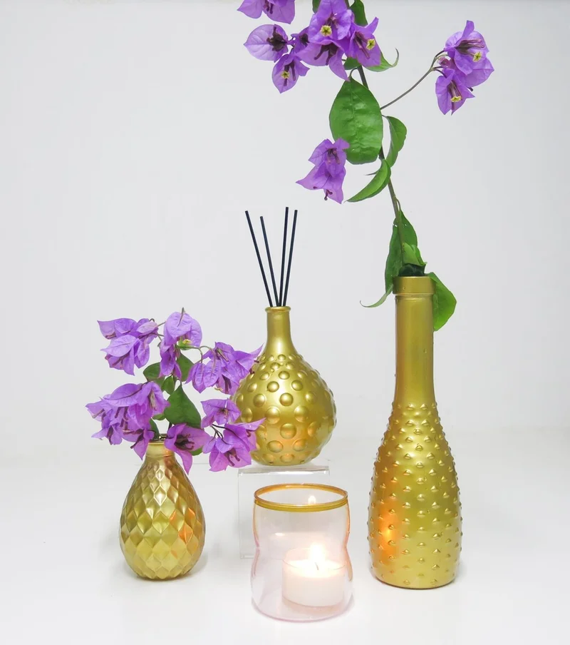 ميسي Gold Bubble Glass Vase (15 Cm)