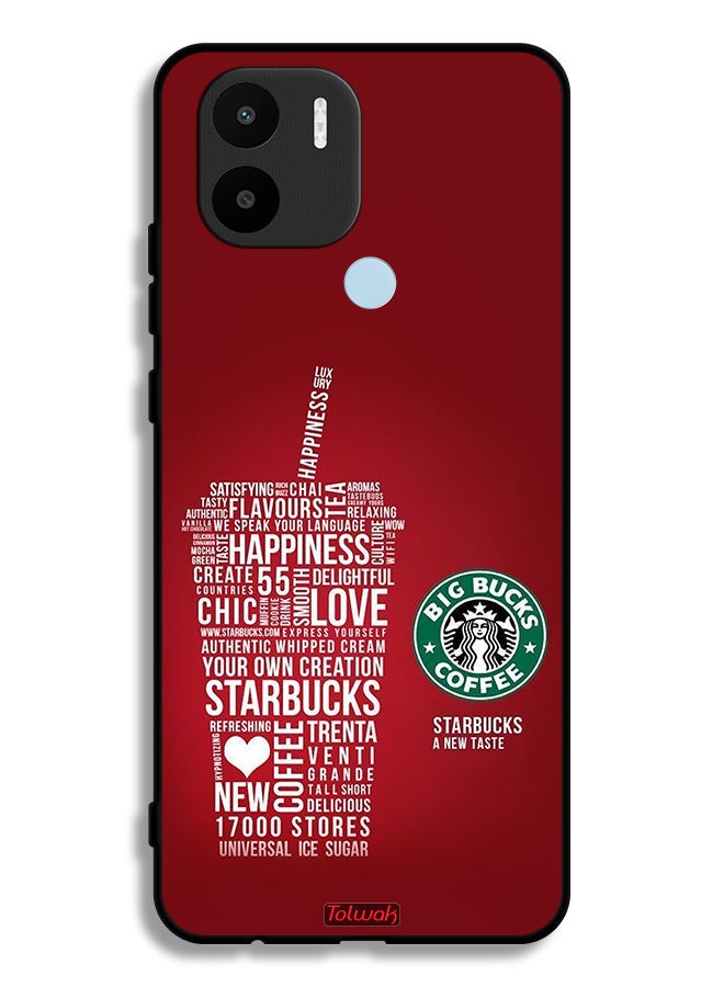 Tolwak Xiaomi Redmi A1 Plus Protective Case Cover Coffee Sticker - Image 2