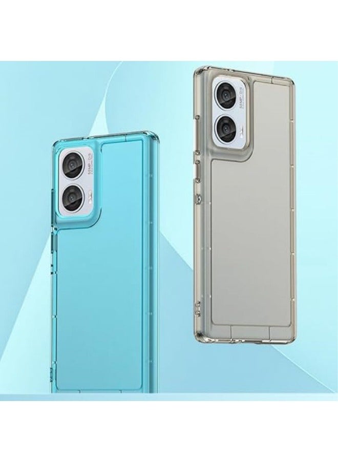 Compatible with Moto Edge 50 Fusion 5G Transparent TPU Candy Color Phone Cover Protector Bumper Shockproof Soft Back Case for Moto Edge 50 Fusion