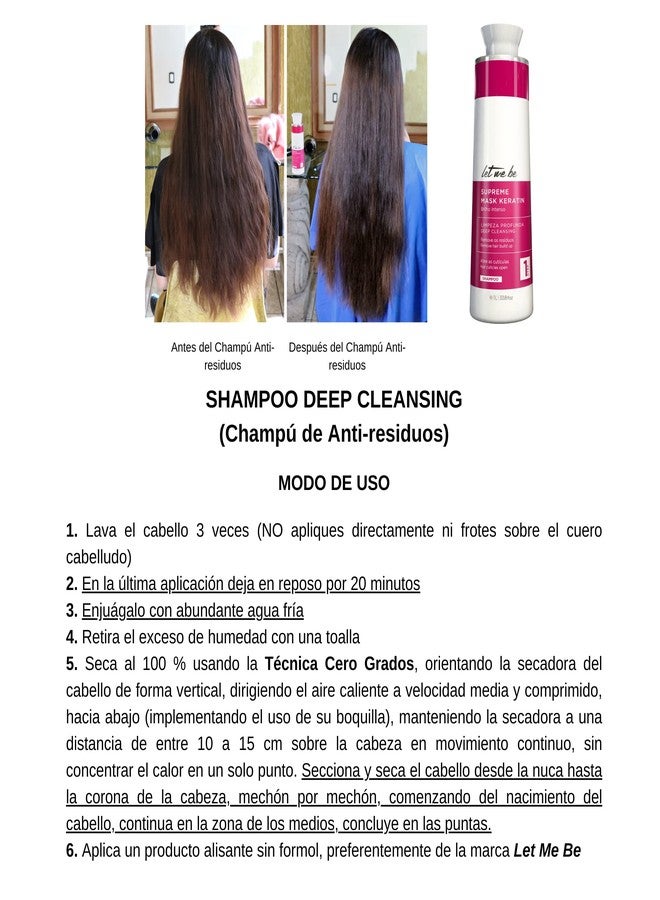 Let Me Be Supreme Mask Keratin Shampoo – 1000ml / 33.8 fl.oz – Nourishing Shampoo with Keratin for Frizz Control, Smoothness & Shine – Suitable for All Hair Types - Image 4