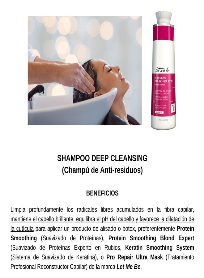 Let Me Be Supreme Mask Keratin Shampoo – 1000ml / 33.8 fl.oz – Nourishing Shampoo with Keratin for Frizz Control, Smoothness & Shine – Suitable for All Hair Types - Image 2