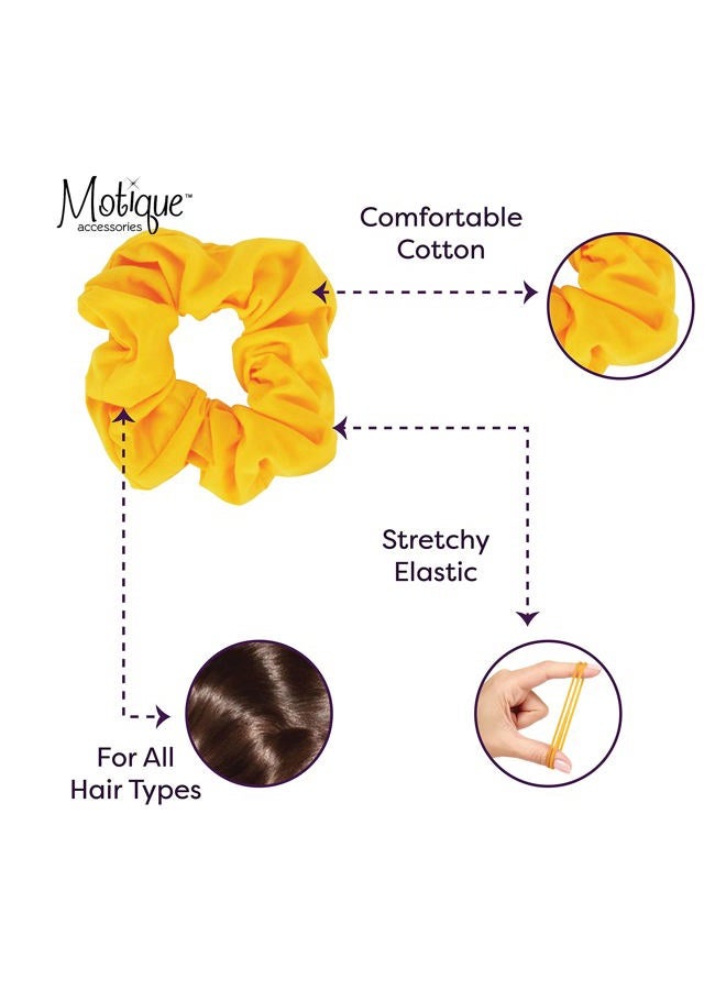 Motique Accessories Jumbo Cotton Scrunchie Hair Tie - Yellow - Image 4