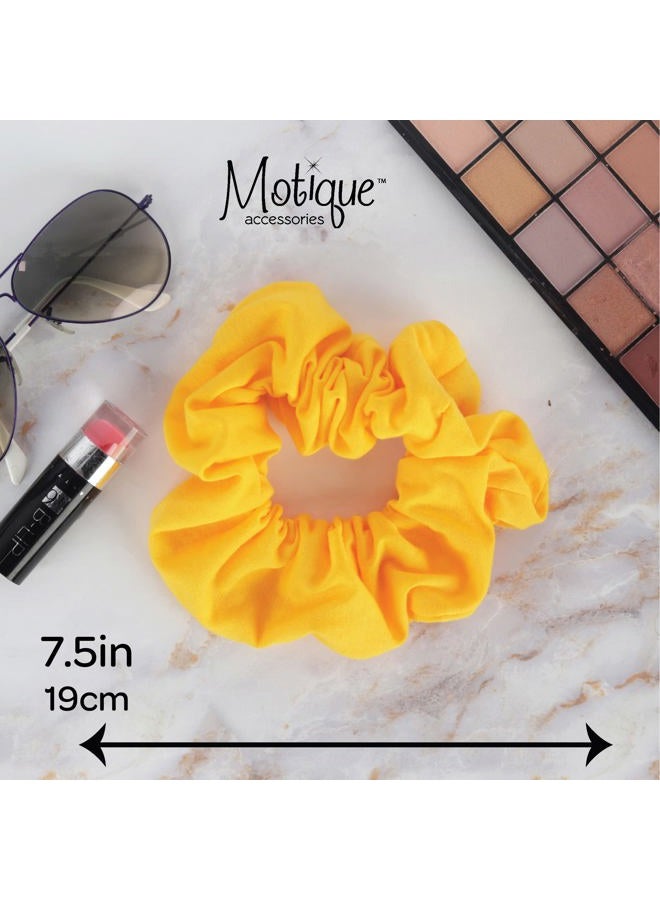Motique Accessories Jumbo Cotton Scrunchie Hair Tie - Yellow - Image 5