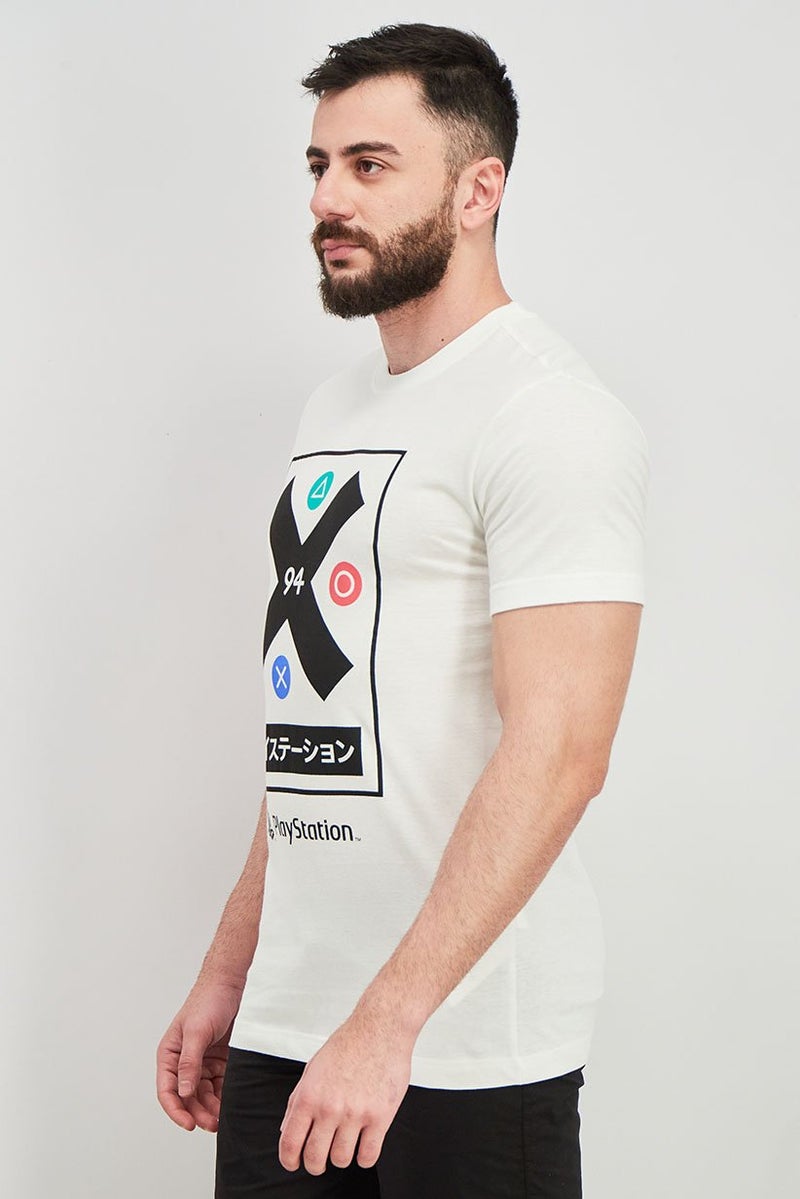 DIFUZED Men Crew Neck Short Sleeve Graphic Tee, White - Image 2