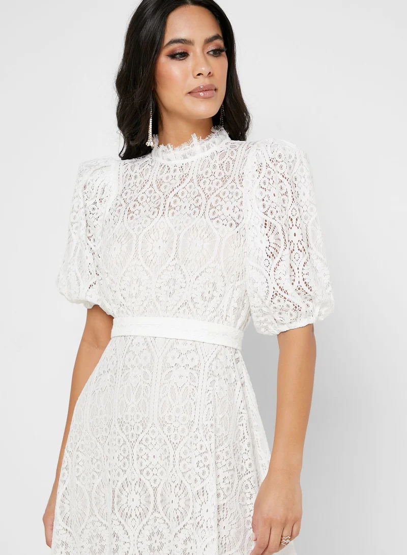 Femi9 High Neck Lace Dress