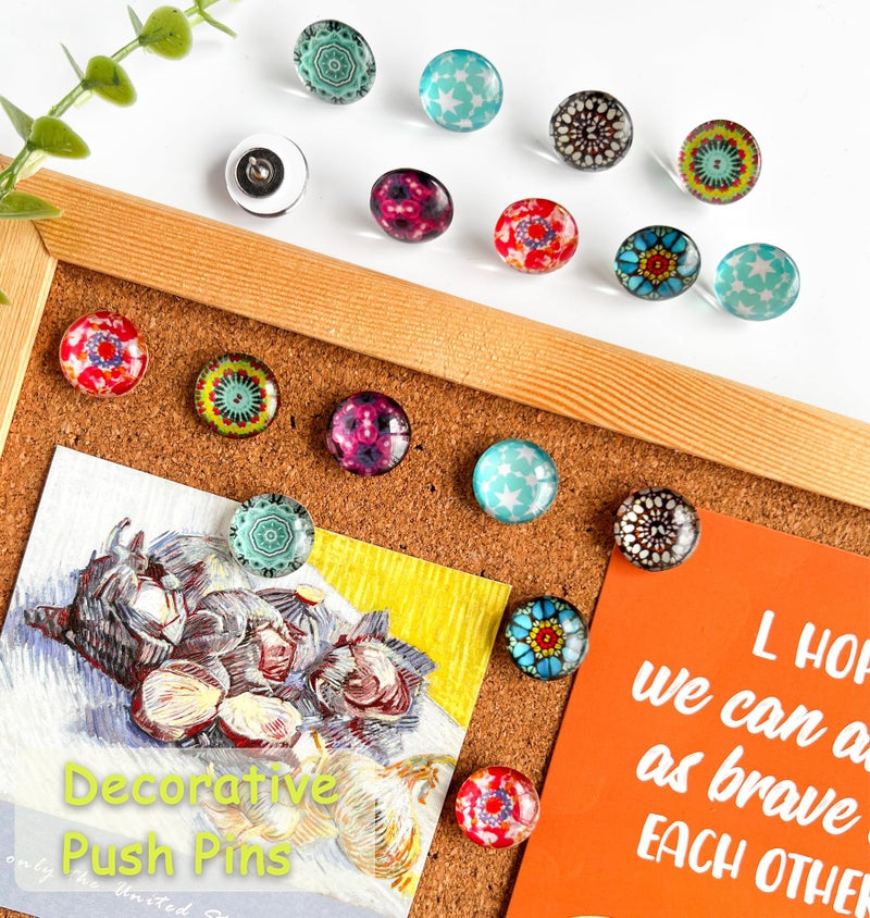 Tandarui Push Pins, Thumb Tacks for Bulletin Board, Glass Decorative Pins and Tacks, Cork Board Thumbtacks, Cute Thumbtack for Office Decor,Class Decor,Cubicle Accessories and Home Decor - Image 2