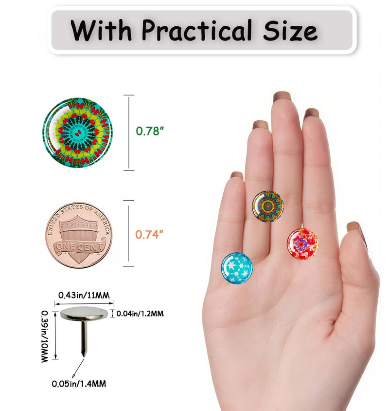Tandarui Push Pins, Thumb Tacks for Bulletin Board, Glass Decorative Pins and Tacks, Cork Board Thumbtacks, Cute Thumbtack for Office Decor,Class Decor,Cubicle Accessories and Home Decor - Image 4