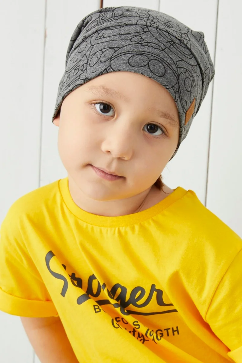 Babygiz Boy's Smoked Yarn 4 Season Hat Beanie Buff Soft Combed Cotton