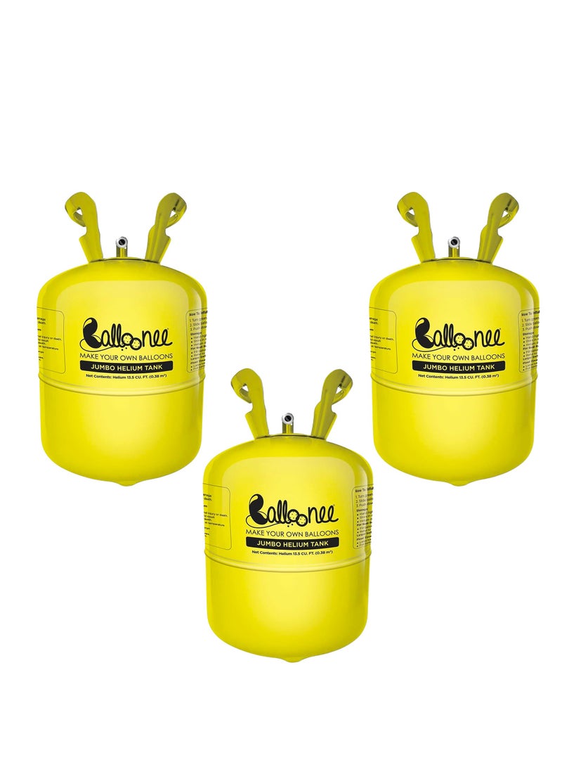 Balloonee Jumbo Disposable Helium Party Kit - Pack of 3, Helium Tank for Balloons At Home  - Image 2
