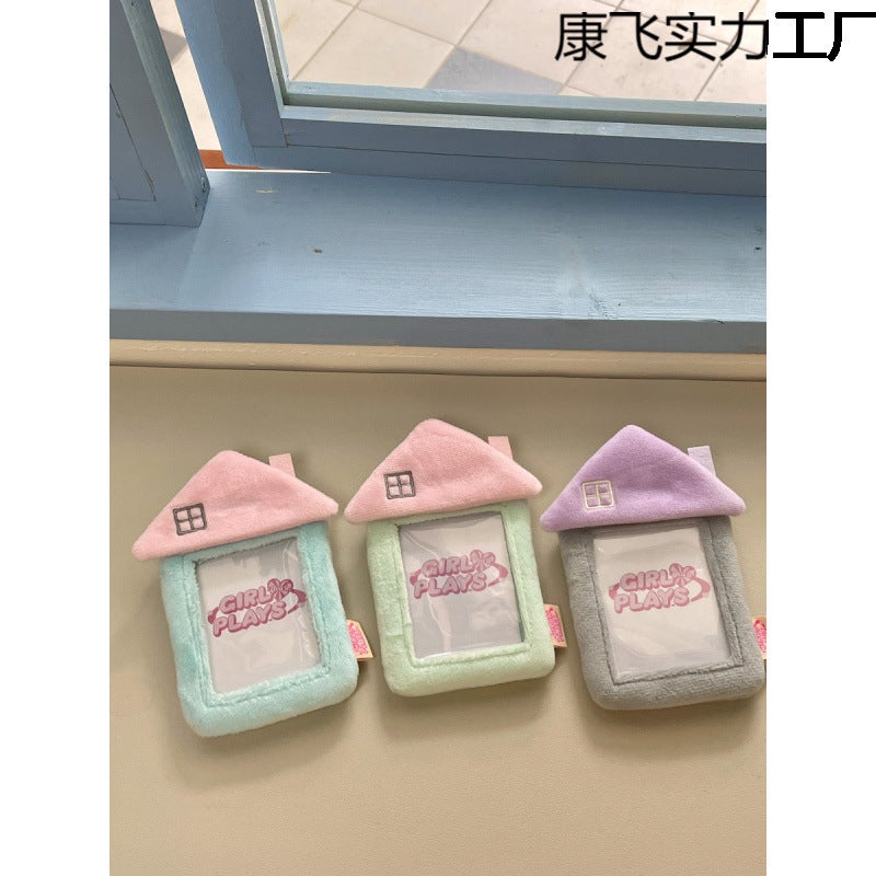 Original Little House Plush Card Holder For Girls - Campus Meal Card, Polaroid, Fan Album, Small Card Storage Pendant - Image 3
