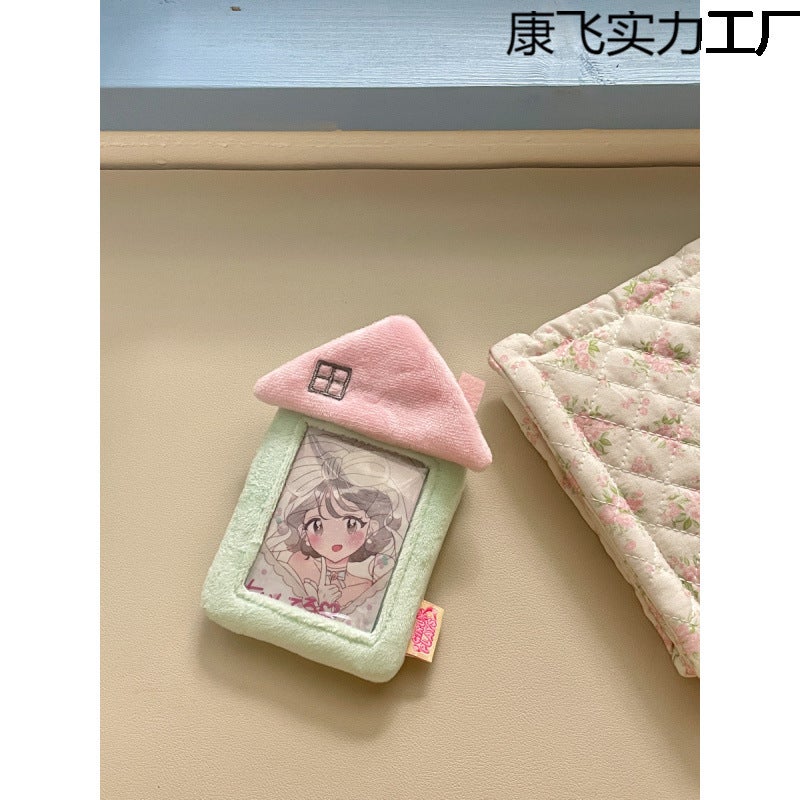 Original Little House Plush Card Holder For Girls - Campus Meal Card, Polaroid, Fan Album, Small Card Storage Pendant - Image 4