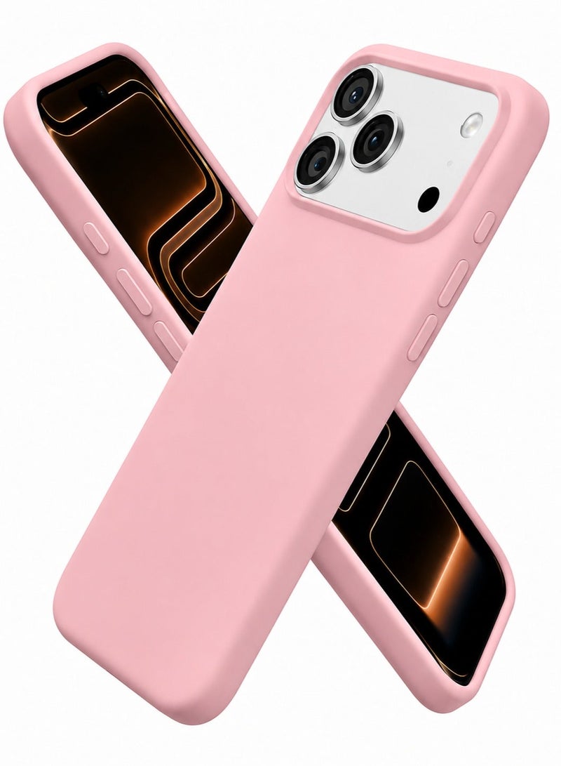 Mismo Premium Silicone Case for iPhone 17 Pro – Soft Touch Shockproof Protective Cover with Camera Protection, Microfiber Lining Anti-Fingerprint Anti-Scratch Finish Case - Light Pink - Image 1