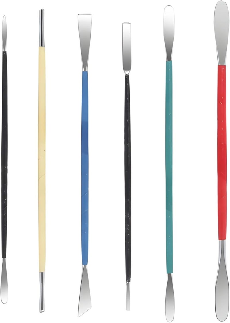 6-Piece Stainless Steel Pottery and Clay Sculpting Tool Set, Double-Ended Modeling Tools for Ceramic and Polymer Sculpting - Image 1