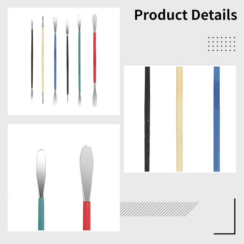 6-Piece Stainless Steel Pottery and Clay Sculpting Tool Set, Double-Ended Modeling Tools for Ceramic and Polymer Sculpting - Image 3
