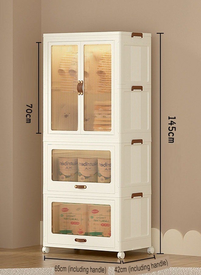 NKX 2 Layers Stylish Multi-Functional Storage 1 Cabinet & 2 Wardrobe  - Image 1
