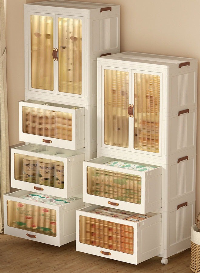NKX 2 Layers Stylish Multi-Functional Storage 1 Cabinet & 2 Wardrobe  - Image 4