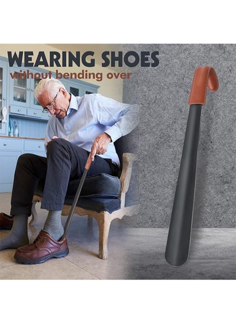 كيلا أداة لارتداء الأحذية بمقبض طويل، مناسبة لكبار السن، أداة معدنية لارتداء الأحذية، أداة طويلة جدًا لارتداء الأحذية، مناسبة للأولاد والبنات (42 سم) - Image 3