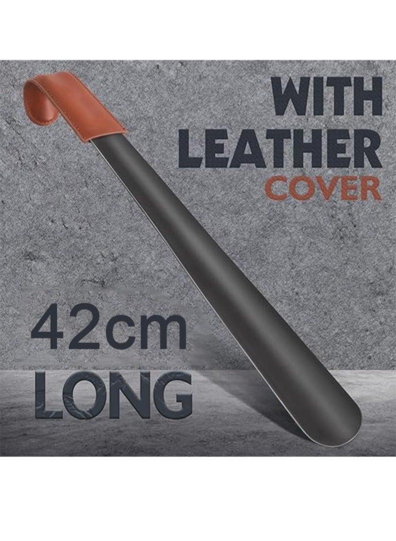 كيلا أداة لارتداء الأحذية بمقبض طويل، مناسبة لكبار السن، أداة معدنية لارتداء الأحذية، أداة طويلة جدًا لارتداء الأحذية، مناسبة للأولاد والبنات (42 سم) - Image 2