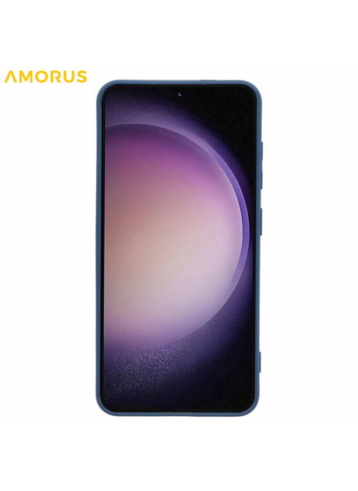 AMORUS For Samsung Galaxy S24 Case Precise Cutouts TPU Fiber Lining Shockproof Phone Cover - Sapphire - Image 2