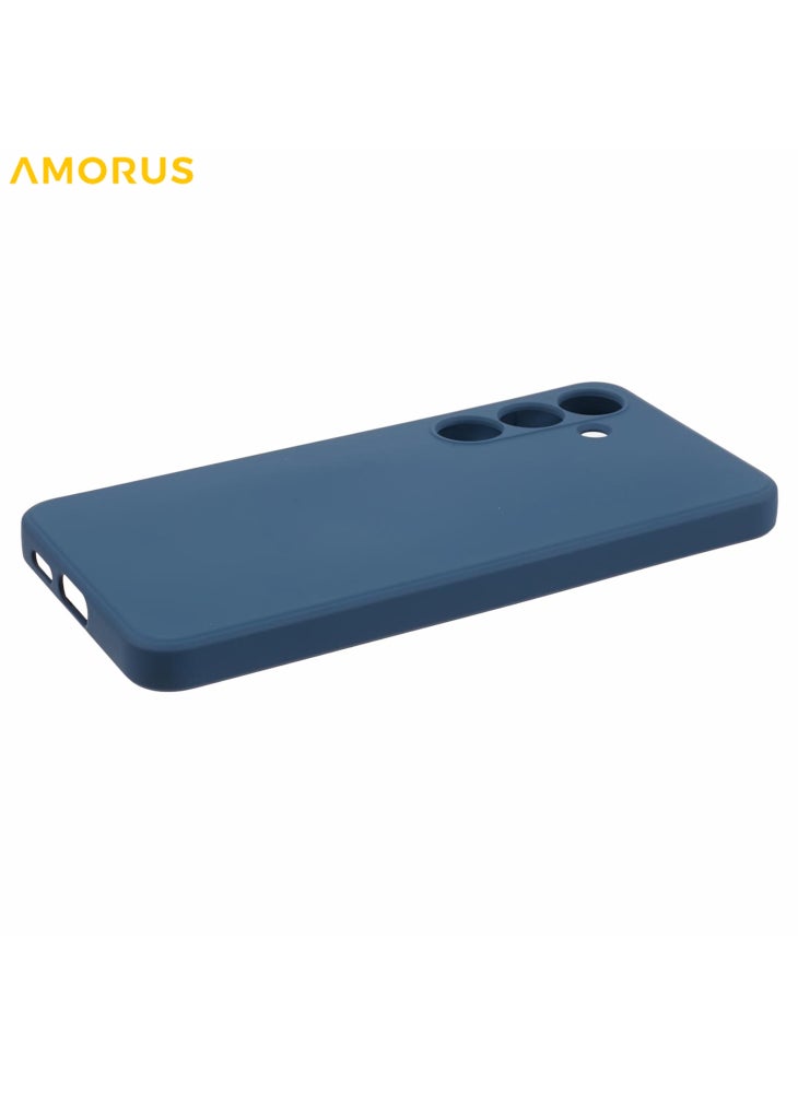 AMORUS For Samsung Galaxy S24 Case Precise Cutouts TPU Fiber Lining Shockproof Phone Cover - Sapphire - Image 4