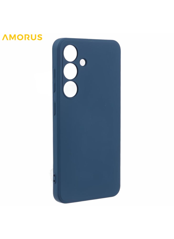 AMORUS For Samsung Galaxy S24 Case Precise Cutouts TPU Fiber Lining Shockproof Phone Cover - Sapphire - Image 3