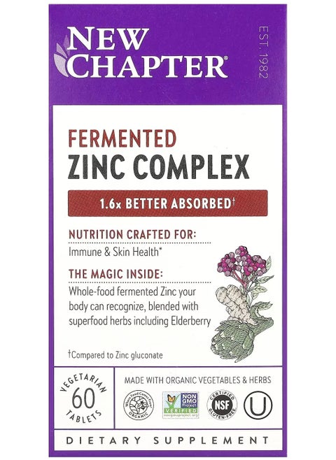 Fermented Zinc Complex, 60 Vegetarian Tablets