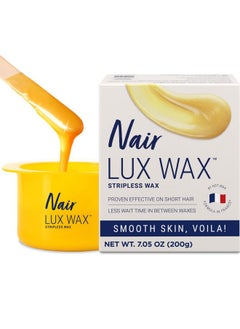 Nair Nair Lux Wax, Microwaveable Hot Waxing Kit for Women, Stripless Hair Removal for Legs, Underarms, Bikini at Home, Proven Effective on Short Hair, 1 Count, 7.5 Oz  - Image 1