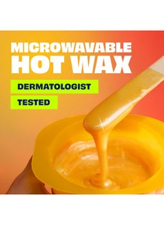 Nair Nair Lux Wax, Microwaveable Hot Waxing Kit for Women, Stripless Hair Removal for Legs, Underarms, Bikini at Home, Proven Effective on Short Hair, 1 Count, 7.5 Oz  - Image 4