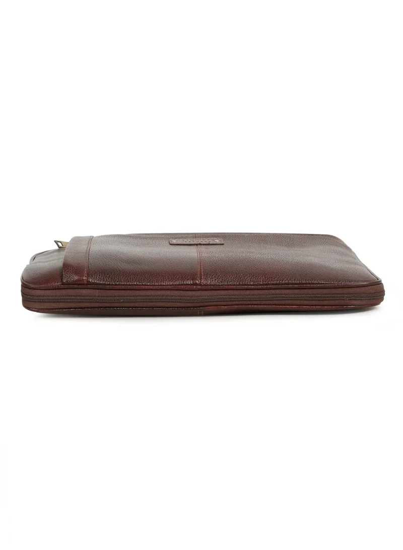 Teakwood  Teakwood Leathers Genuine Leather Laptop Bag for Men & Women | 16 Inch Laptop Compartment | Expandable Storage with Bottom Zipper | Dual Front Zip Pockets | Internal Organizer & Rear Zip Pocket | Detachable Shoulder Strap | Office, Business Travel & Work Briefcase | Brown  | Best Price UAE